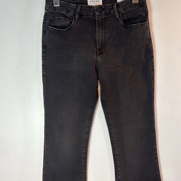 Frame Denim faded Black le crop mini boot jeans size 28 - Picture 6 of 12